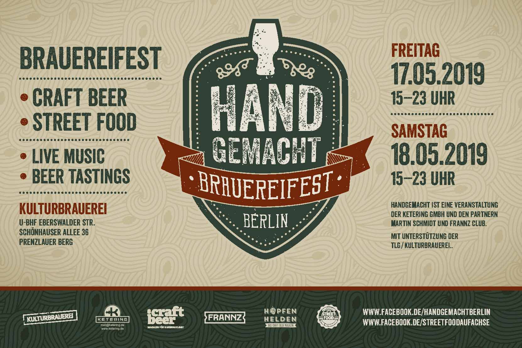 8. Handgemacht Brauereifest im Mai in der Berliner Kulturbrauerei